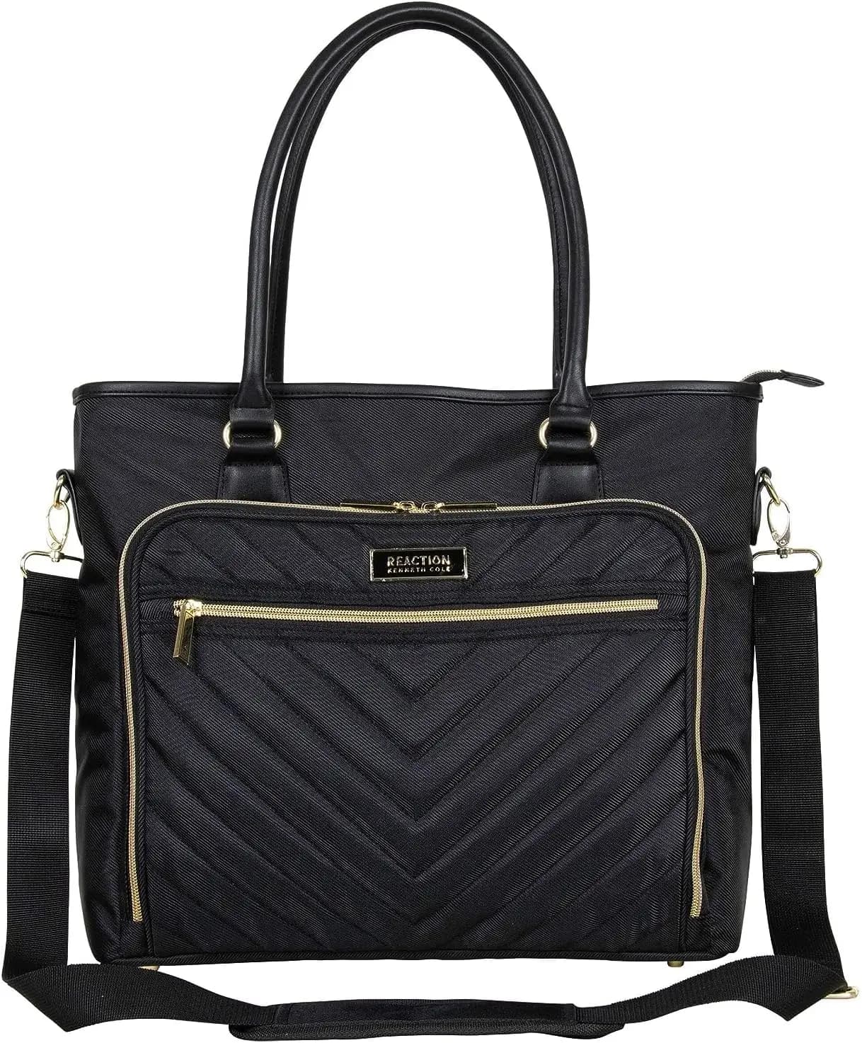 Borsa tote trapuntata a chevron da 15 pollici per laptop e tablet, con tracolla rimovibile