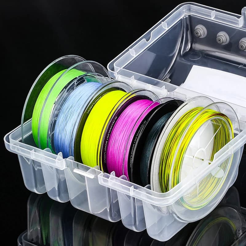 Fishing Tackle Box 6 Compartments Fishing Accessories Line Hook Storage Case Double Sided Fishing Tool Organizer Boxes