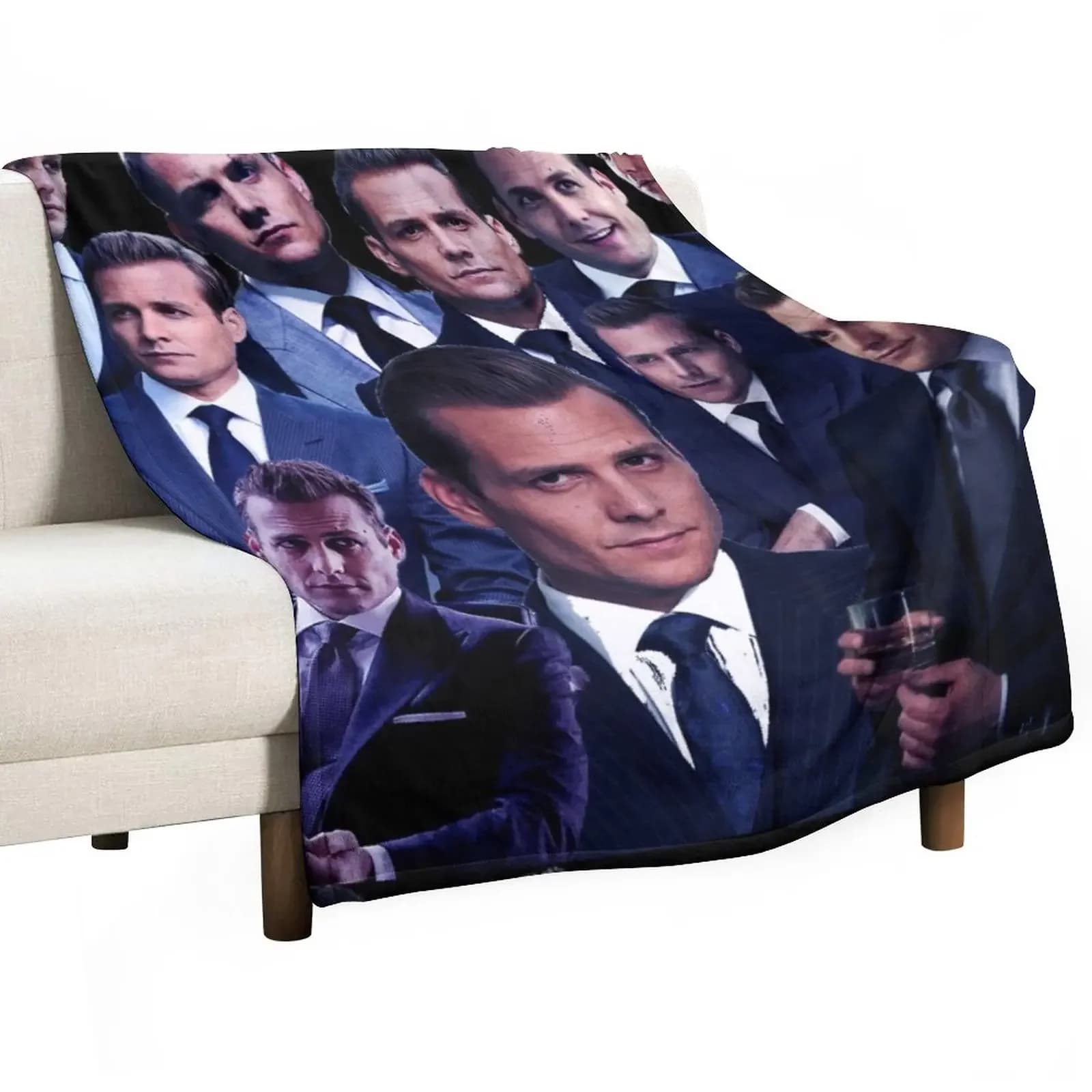 Harvey Specter suits collage tribute design 2022 coperta da tiro coperta di design di lusso cosplay anime