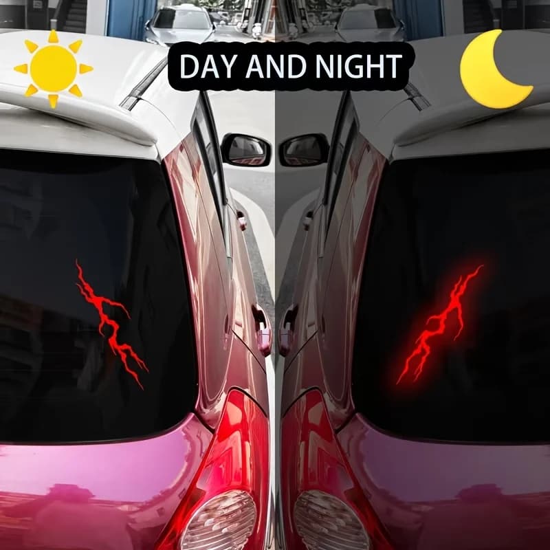 Lightning Strike Vinyl Decals, Waterproof for Helmet, Car & Bike
