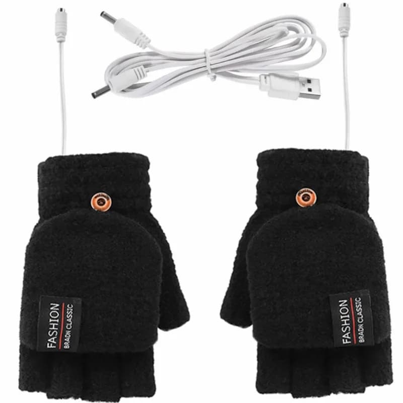 Electric Heating Gloves Hand Warmer Gloves Heater Rechargeable USB Reusable Laptop Suitable for Sports Skiing Winter Warm Gloves