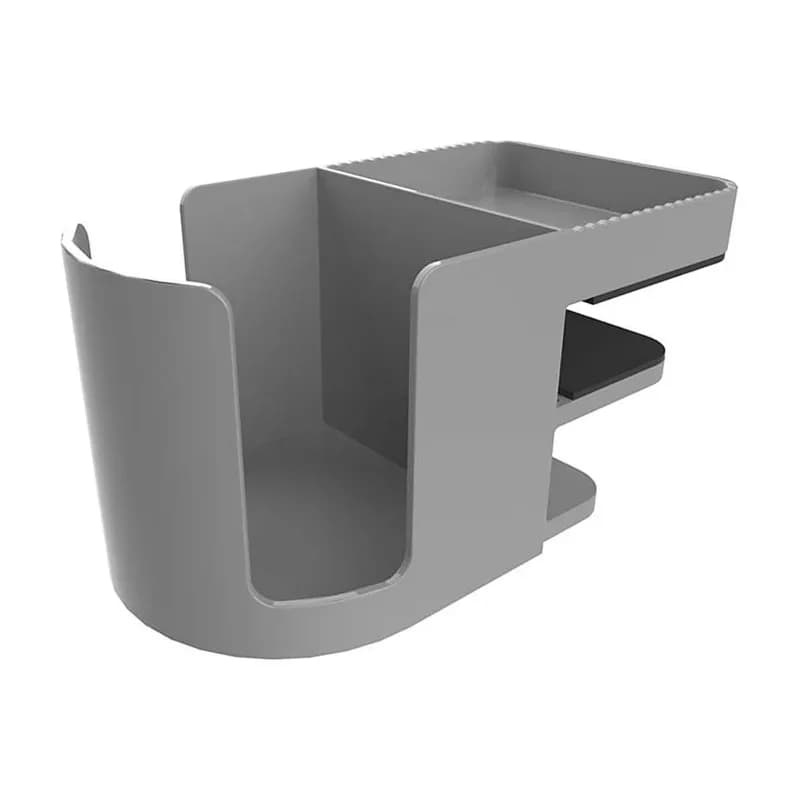 Organizzatore porta bicchieri in plastica per scrivania regolabile in altezza, grigio (400000)