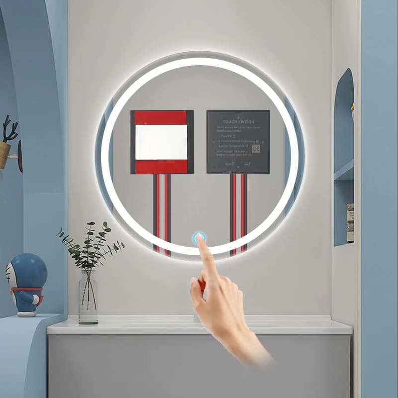 Specchio da bagno LED dimmer tattile DC12V/24V/5A Specchio per trucco ad alta sensibilità Interruttore tattile a luce LED