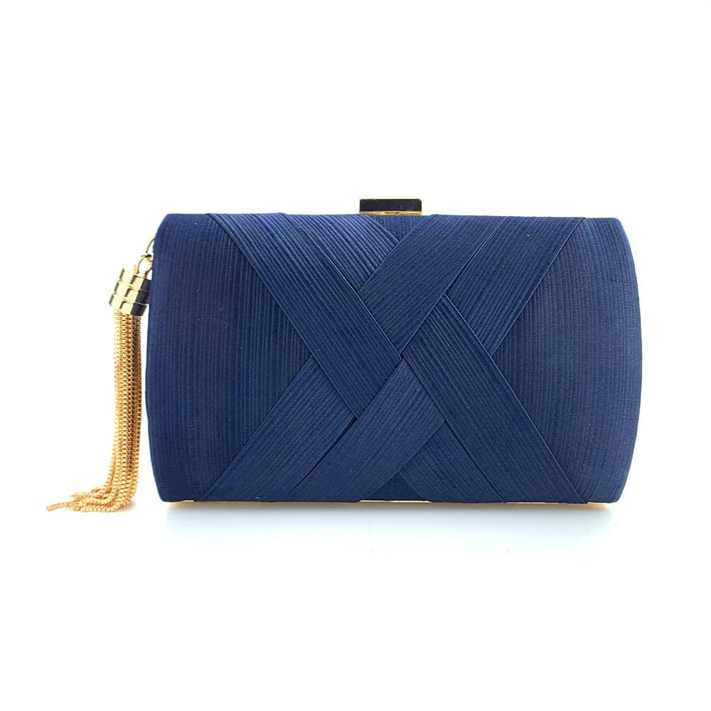 Casual Luxury Silk Fabric Dinner Handbag Chain Elegant Evening Banquet Bag Hand Hold Square Bridal Clutch Bag Ladies