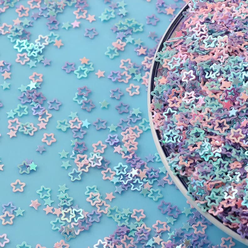 4mm 20g Stelle Fiore Scintillante Paillettes Paillettes Spruzza Per Slime Additivi FAI DA TE Slime Accessori di Riempimento di Nozze Unghie artistiche