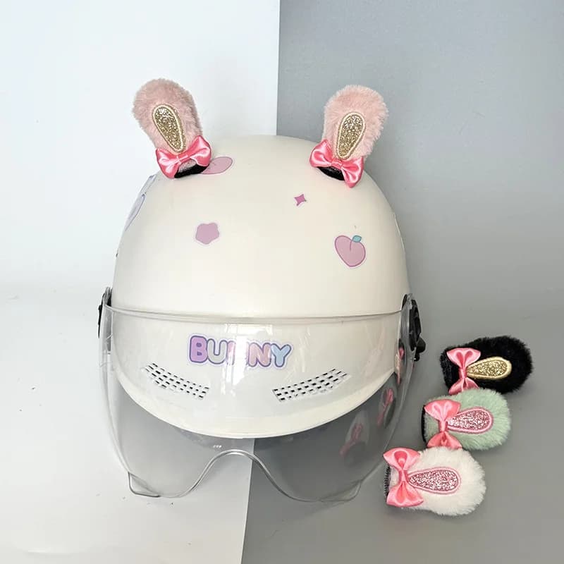 Motorcycle helmet decoration, cat ear shaped accessories, electric bike ski helmet, universal gift with rabbit ears.