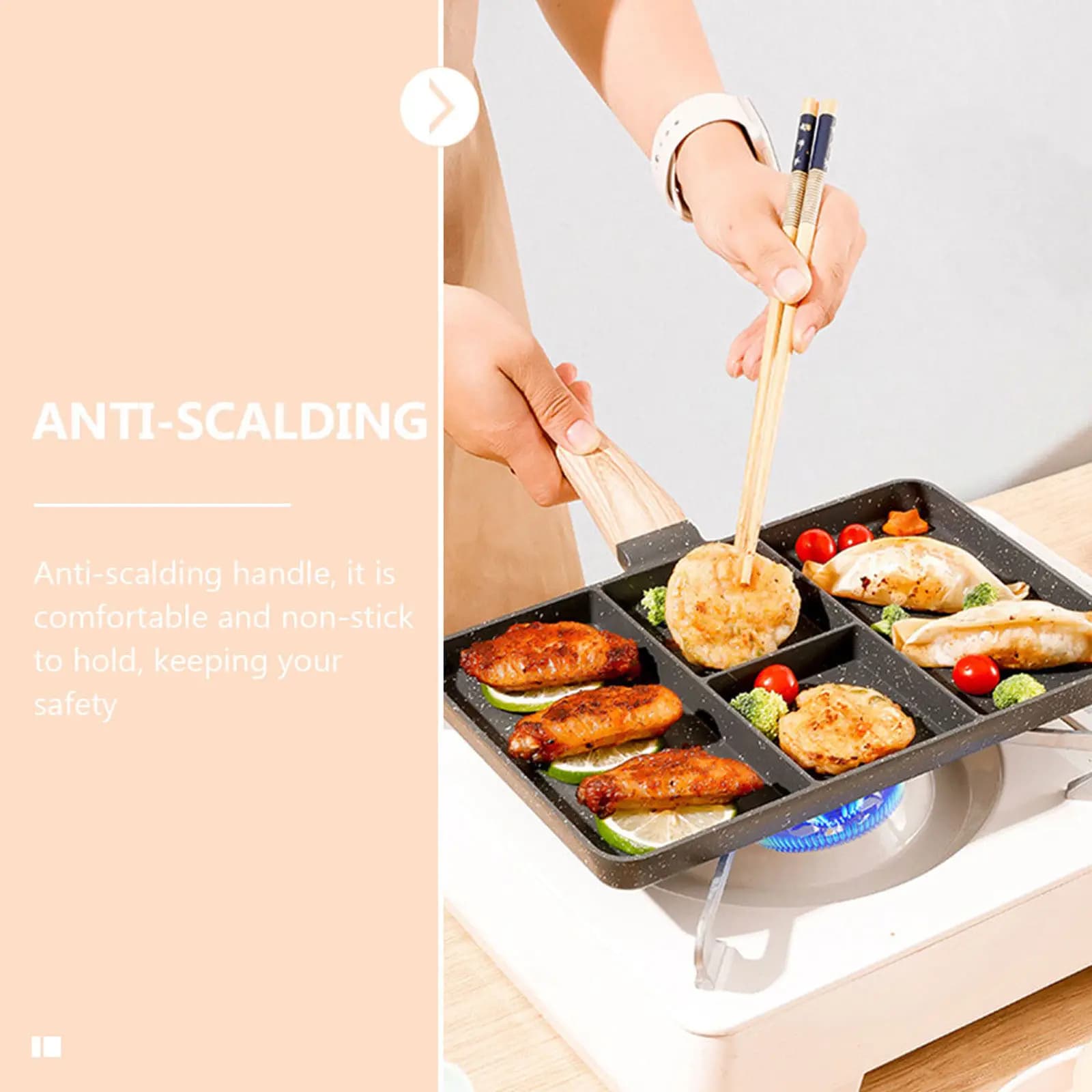 Multifunction Anti-Flat Wrapping Board for Breakfast, with Anti-coating Handle, Kitchen Accessories for Frying Steaks