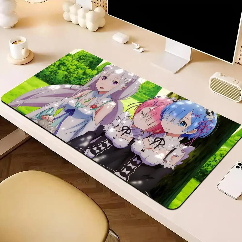 Re Zero Rem Lem ilia Mouse Pad gioco teclado XXL Mouse Pad grande Computer Laptop tastiera antiscivolo tappetino da scrivania tappetino per Mouse