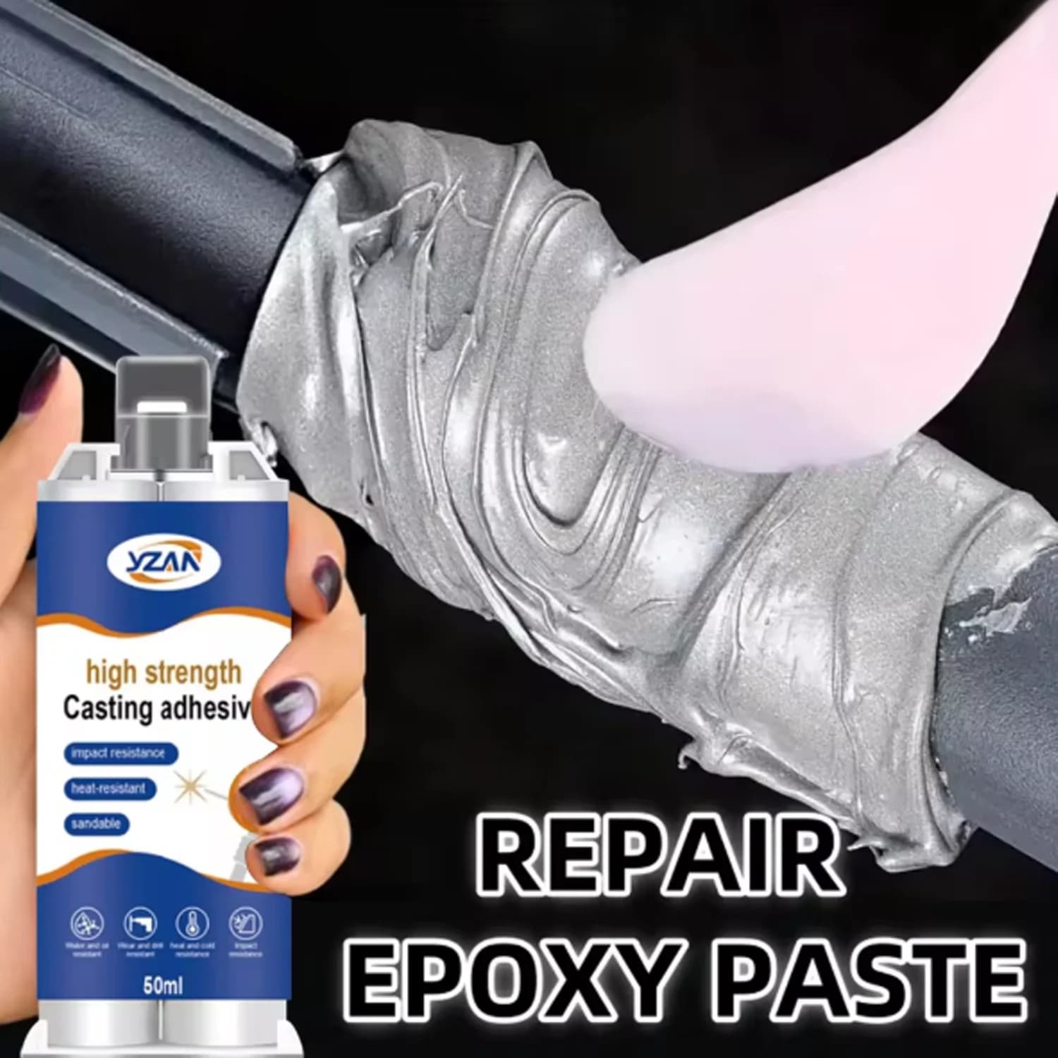 JXVX Welding Waterproof Epoxy Casting Adhesive, the Strongest Bonding Filler for Metals, Plastics, Cement, and Various Materials