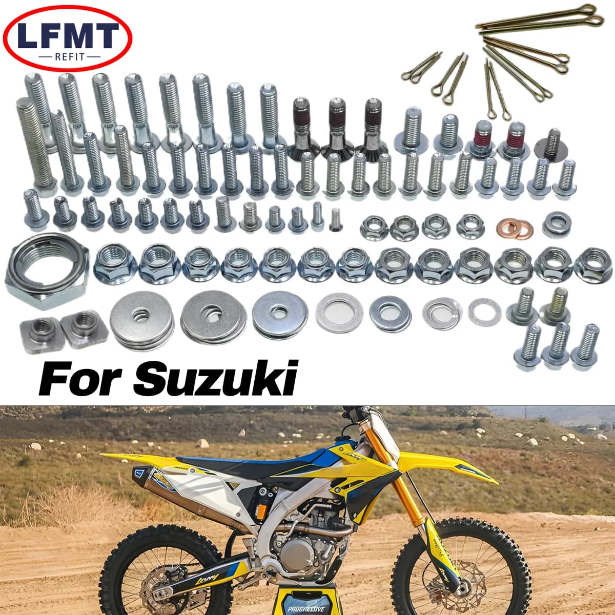 Kit Completo di Bulloni e Fissaggi in Plastica per Moto Suzuki RM RMZ 125 250 450 RM125 RM250 RMZ250 RMZ450 RMX450Z DRZ 2001-2025
