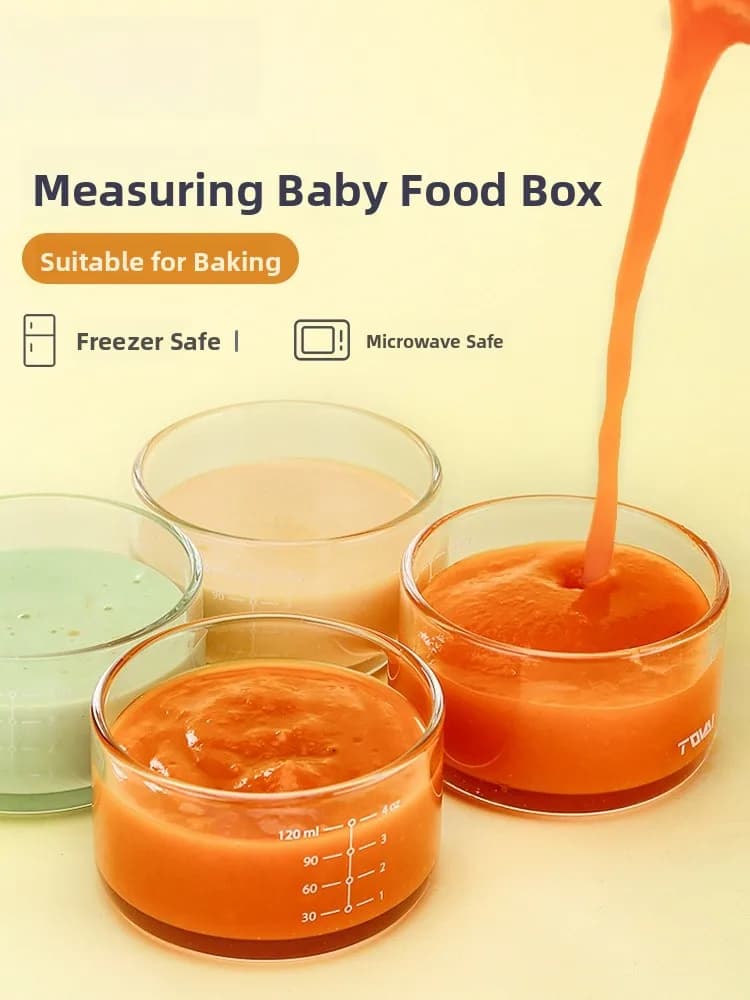 Ciotola Portatile per Alimenti per Bambini con Contenitore in Vetro per Microonde e Scatola per Conservazione e Preservazione degli Alimenti