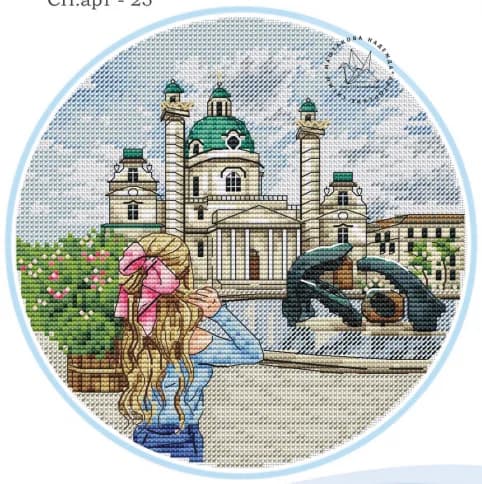 Kit per ricamo a punto croce fatto a mano su tela contata 14CT, kit fai da te, ricamo Back Shadow Girl 26- Vienna 28-28