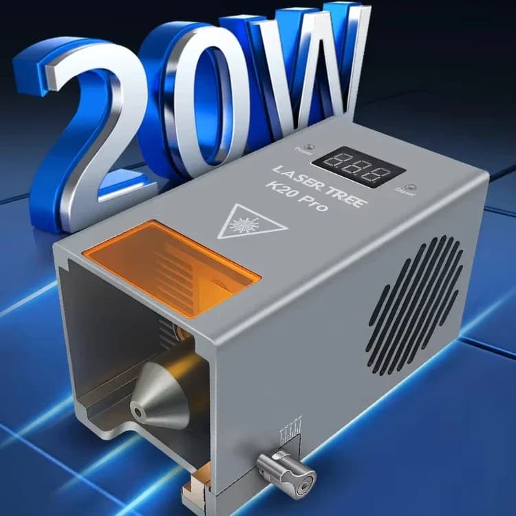 LASER TREE 20W High Power CNC Laser Engraving Module with Optical Power with Air Assist Laser Cutting Equipment Parts for US Address
