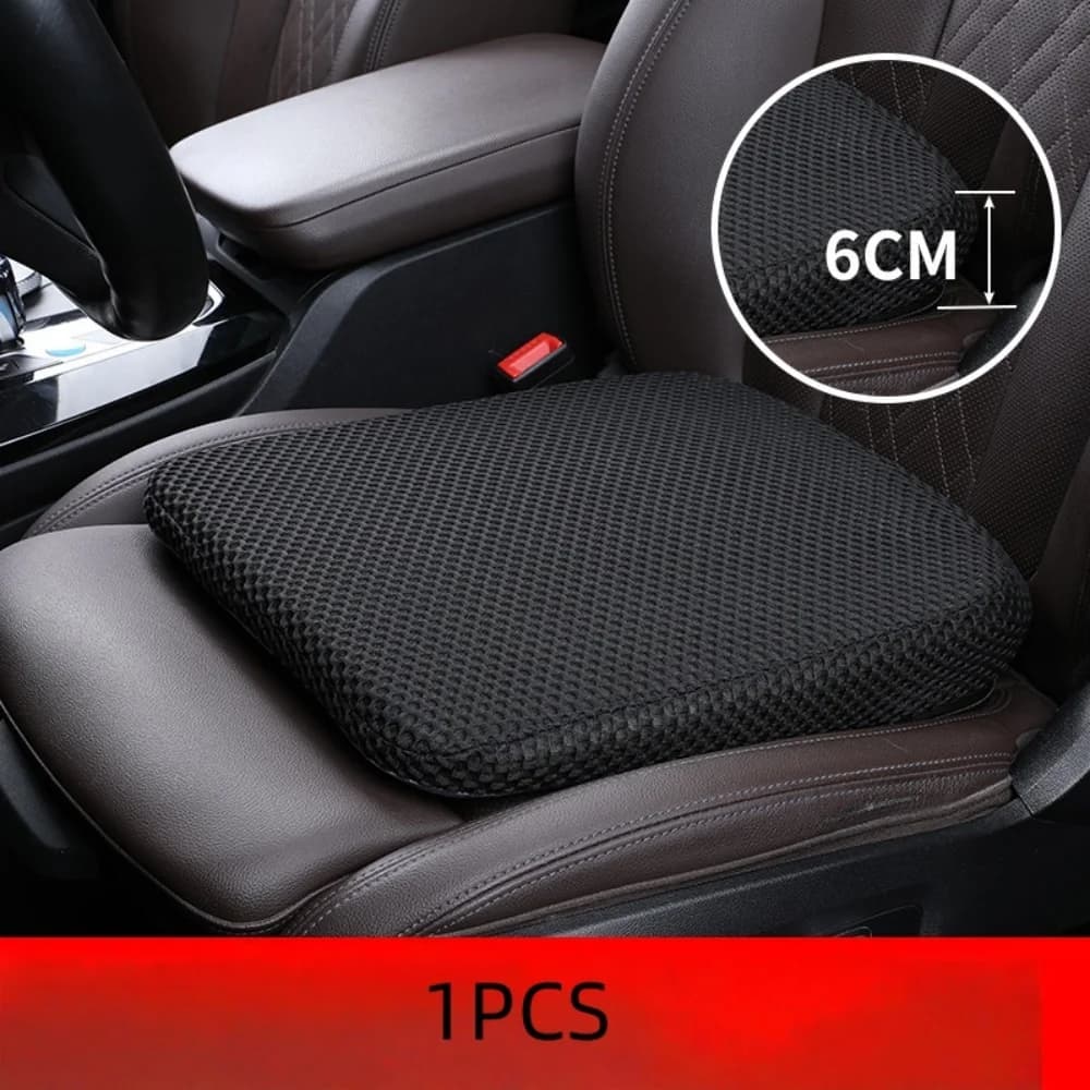 6cm Heightening Car Seat Cushion Sloped Memory Foam Driving Booster Pad Breathable Mesh Car Seat Pad for Student Drivers