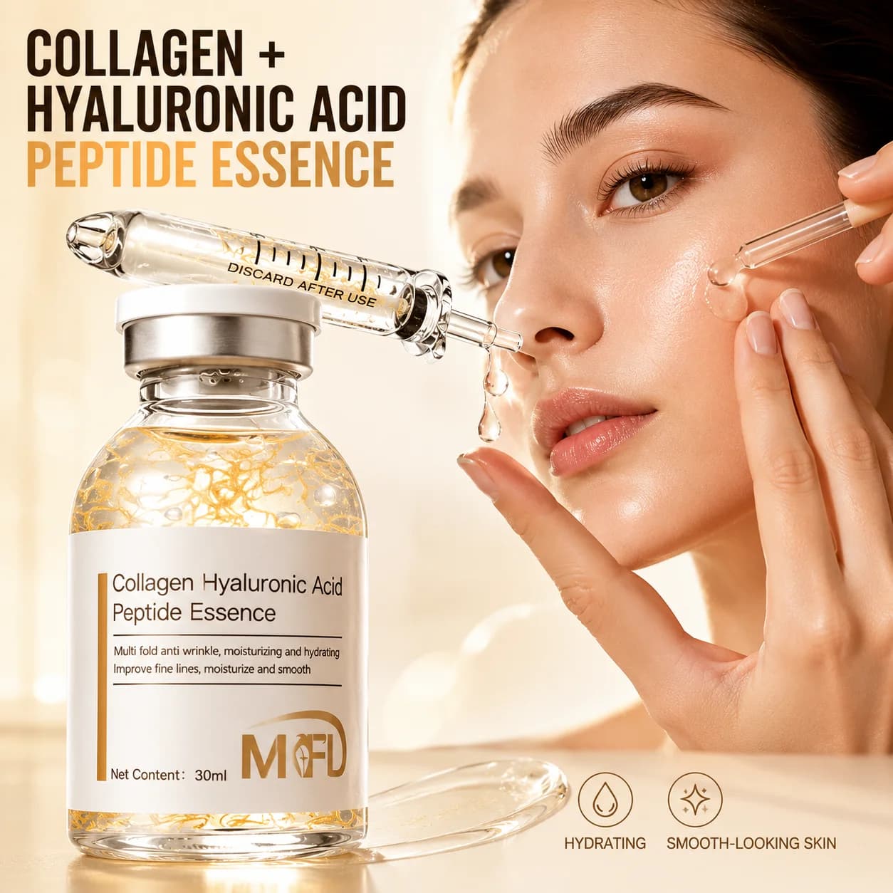 Collagen Hyaluronic Acid Peptide Essence Multi Fold Anti Wrinkle Moisturizing HydratingImprove Fine Lines Moisturize And Smooth