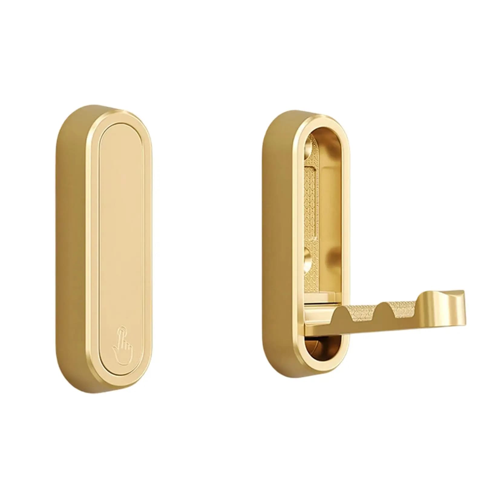 Foldable Invisible Retractable Wall Hooks Gold, Single Folding Wall Hook for Hanging Coats Scarves Hats Bathrobes Keys Bags
