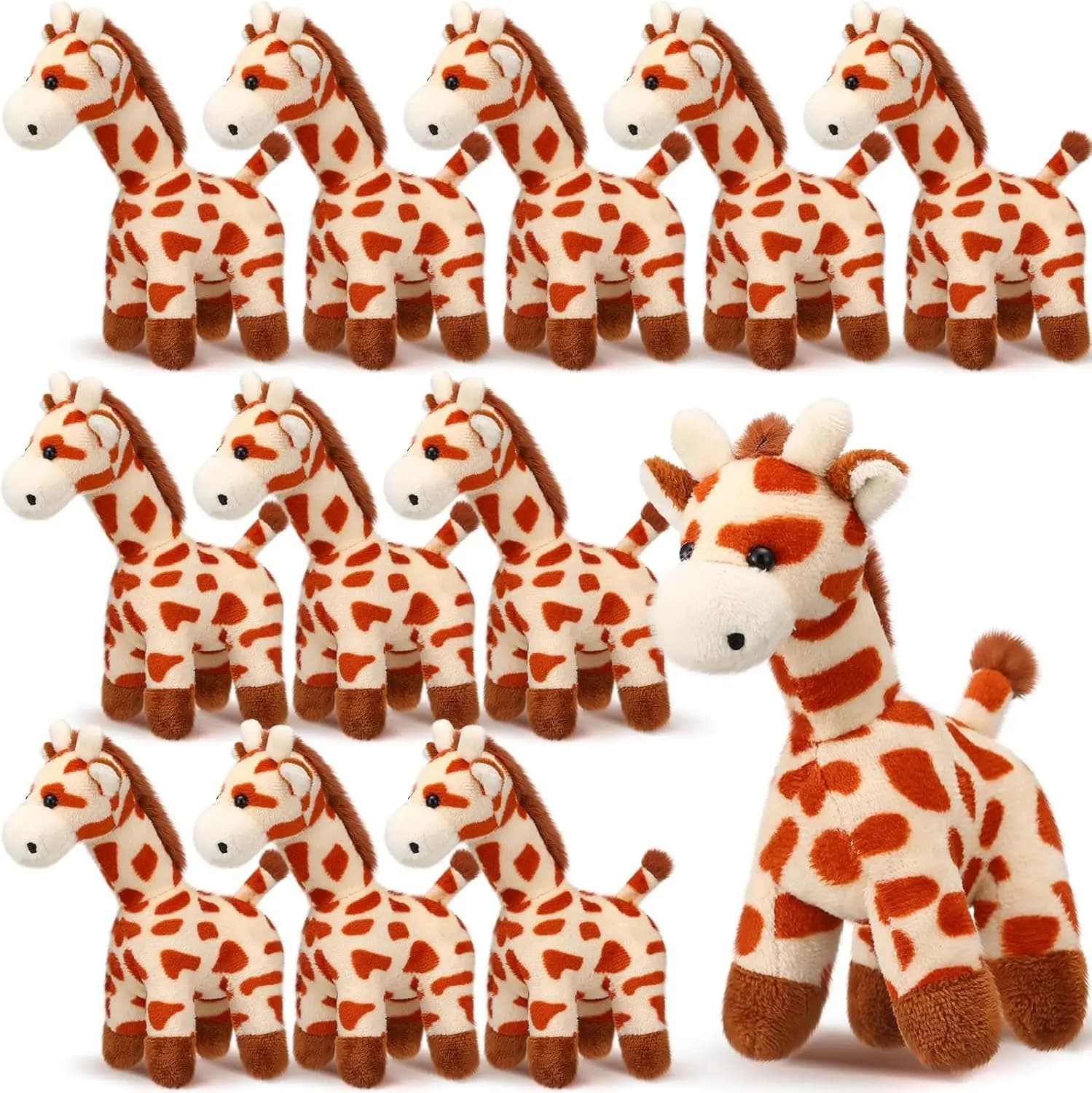 6/12 Pz Giraffa Peluche Bulk 6 '' Farcito Giraffa Peluche Safari Peluche Zoo Animale Selvatico Decorazioni Del Partito Regali Di Natale