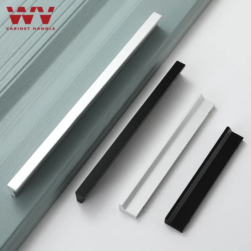 YM Maniglie per mobili da cucina nere argento Comò Armadio Manopole in alluminio Tira Maniglia per mobili per cassetti Armadio Guardaroba Hardware