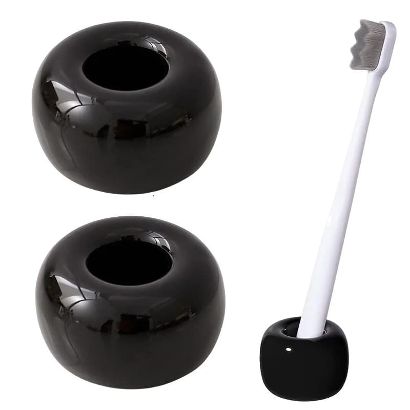 2 pezzi/pacco mini supporto portaspazzolino fatto a mano in ceramica per banchi da bagno, testina per spazzolino e portapenne da ufficio