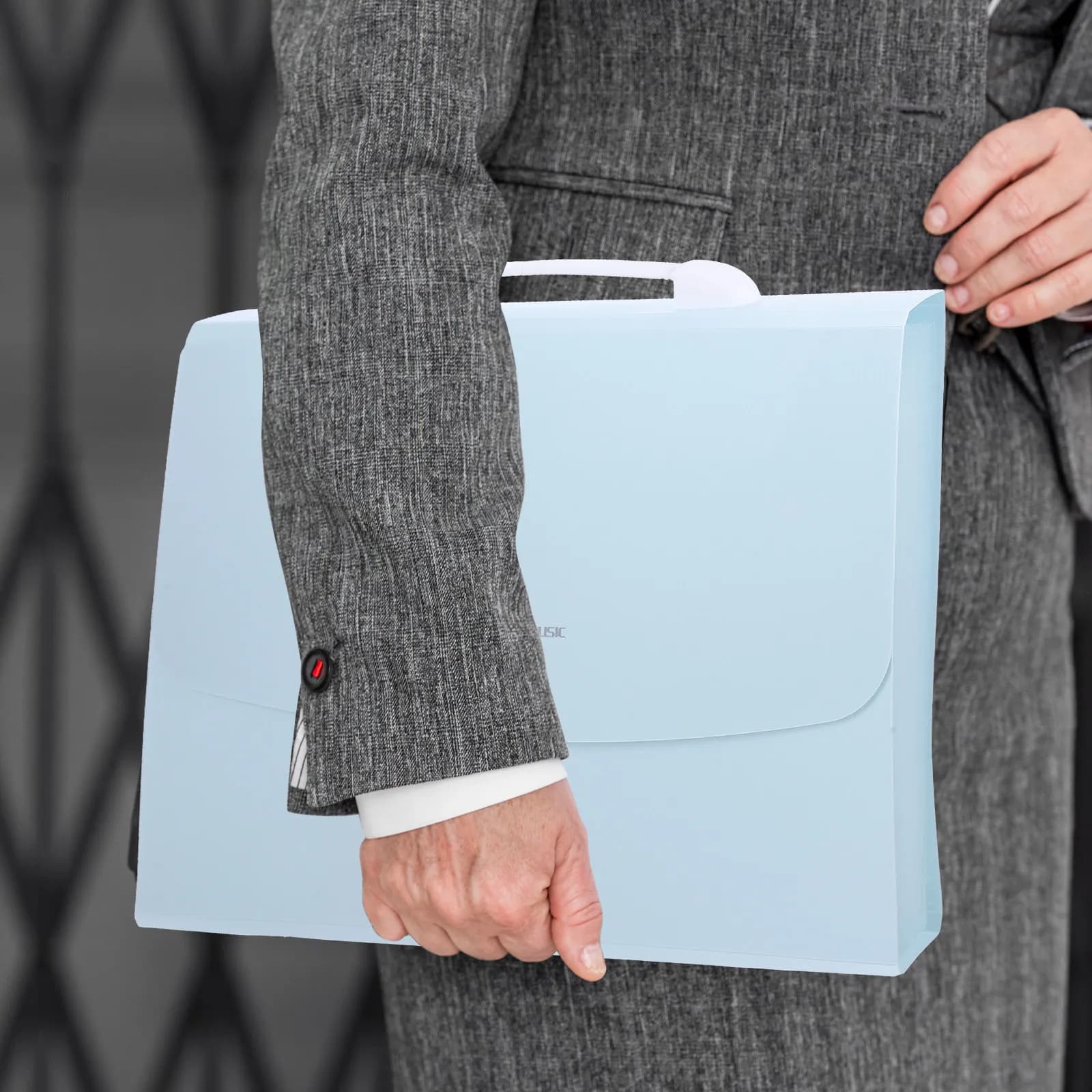 Handheld Accordion File Organizer Portable Plastic Document Folder for Tax Papers Contracts Bills Statements Office Home Use