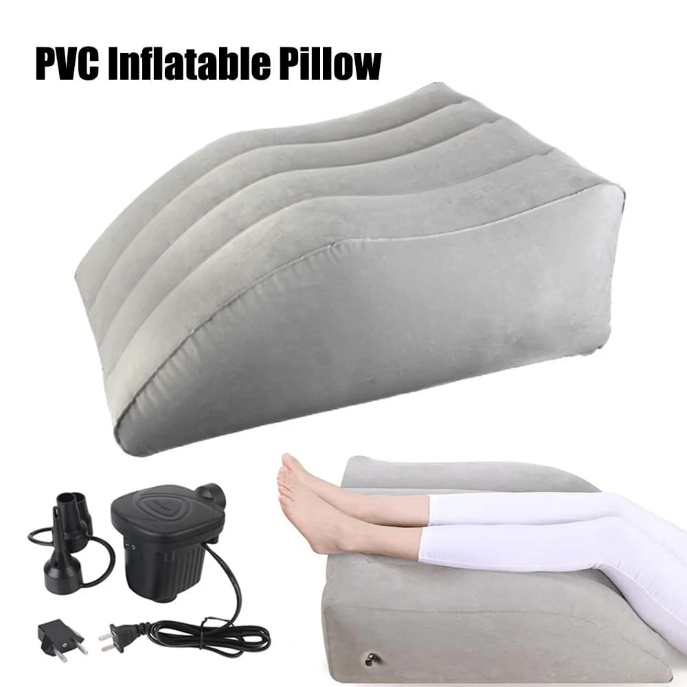 Cuscino gonfiabile per i piedi Cuscini per le gambe di sollevamento Viaggio Campeggio Dormire Cuscino per cuneo Cuscino per ginocchio, Pompa di aria elettrica per gonfiatore 220V