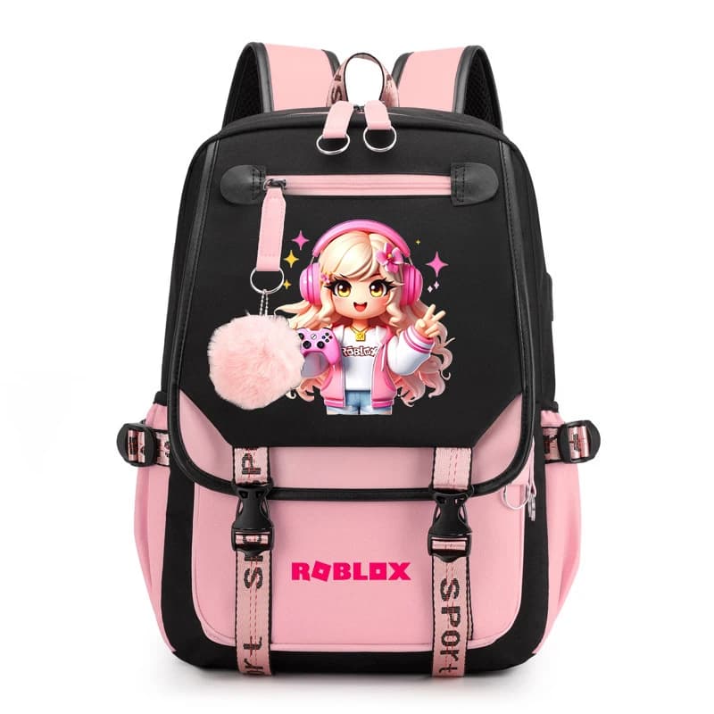 ROBLOX Gioco stampato Zaino scolastico per bambini Borsa per studenti leggera per il tempo libero per ragazze adolescenti