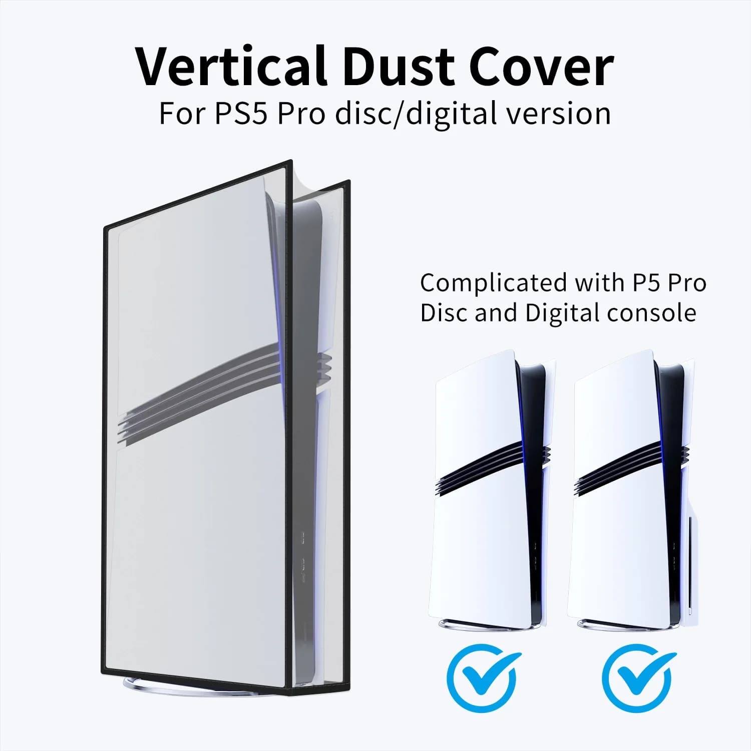 New Transparent Vertical Dust Cover for Playsation PS5 Pro Protective Case Dustproof Shell Anti-Scratch EVA Game Accessories