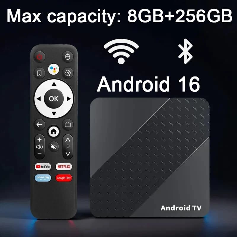 Box TV Android 16 X10 RK3518 con Dual Wifi 5G Wifi6 BT5.4, Assistente Vocale Google, Lettore Multimediale Video 8K, 256G, Netflix, Set-Top Box