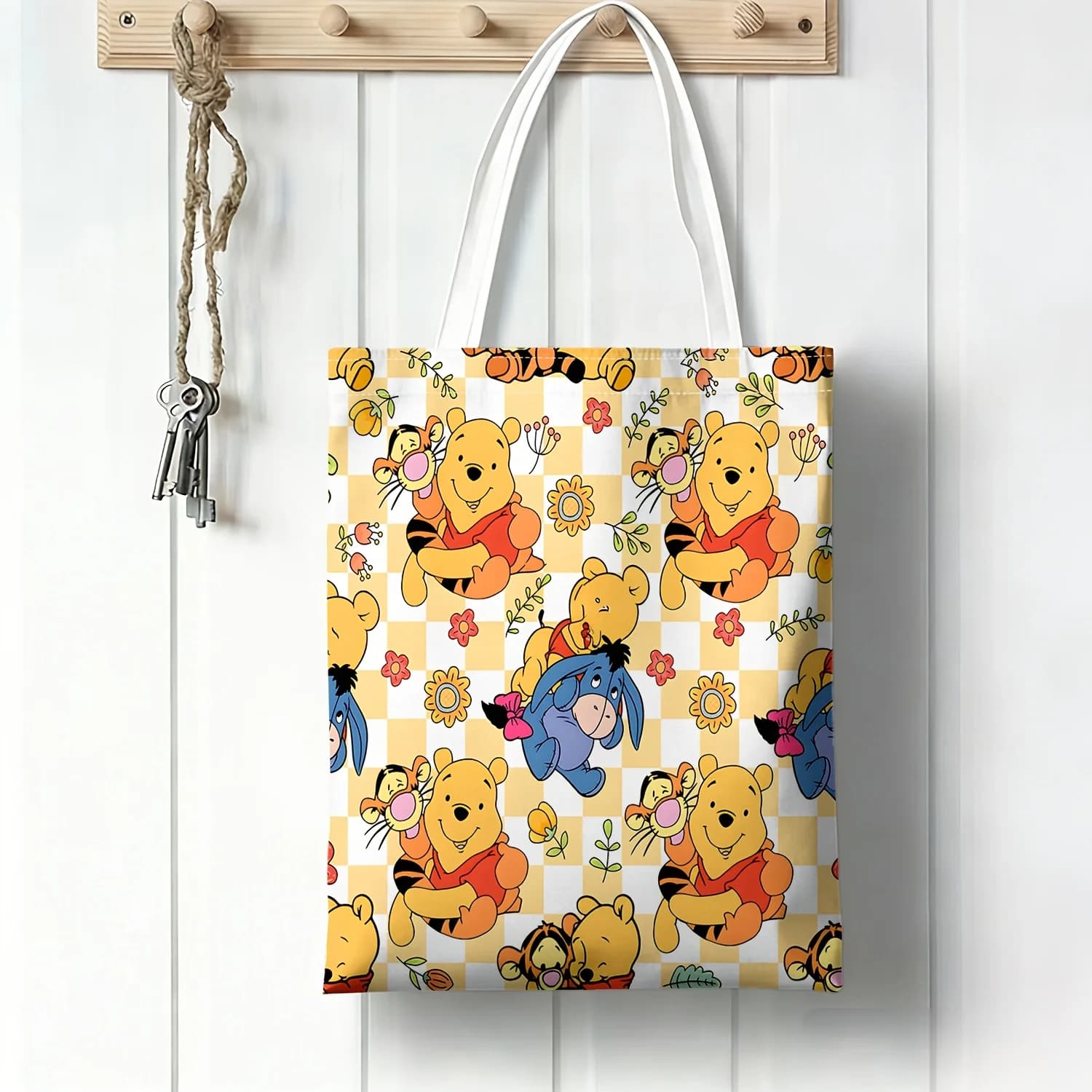 Borsa da 1 pezzo, adatta per l'uso quotidiano, lo shopping, i viaggi, la scuola, un regalo delicato per i fan di Winnie the Pooh.