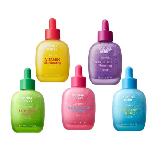 EQQUALBERRY Korean Leather Care Serum 30ml – 5000PPM Bakuchiol and Vitamin C, Night Treatment, Calm and Lighting