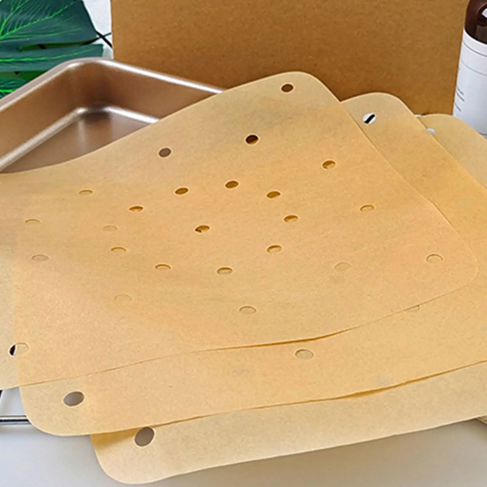 200 Fogli di Carta Antiaderente per Friggitrice ad Aria, Premium, Assorbente, Resistente al Calore, per Biscotti, Pasticcini, Pesce, Verdure