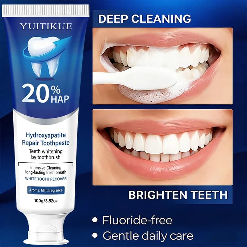 YUITIKUE 20% HAP Hydroxyapatite Repair Toothpaste 100g Fluoride-Free Deep Cleaning & Teeth Whitening Care