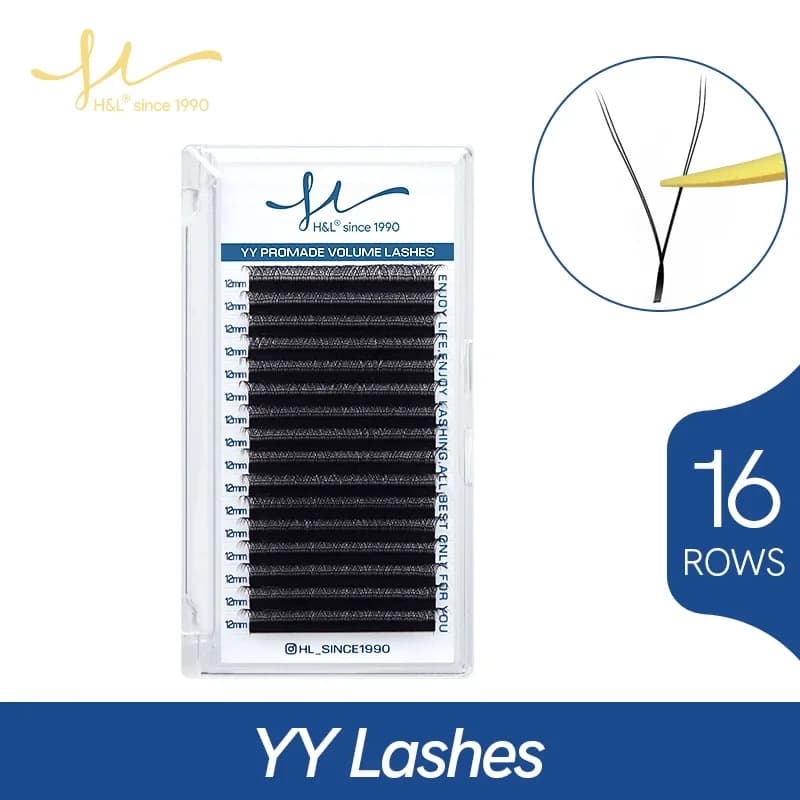 16 ros YY shape eyelashes extension fake black mink soft individual eyelashes shape Y eyelashes Volume 8-15 MM customizable eyelashes