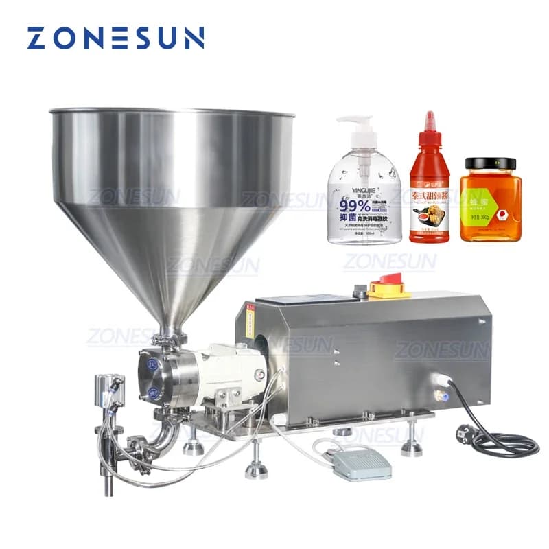 ZONESUN ZS-RPGT900 Pompa del rotore Riempitrice servomotore Gel Colla Pasta Miele Marmellata Smalto per unghie Carne Ripieno Formaggio