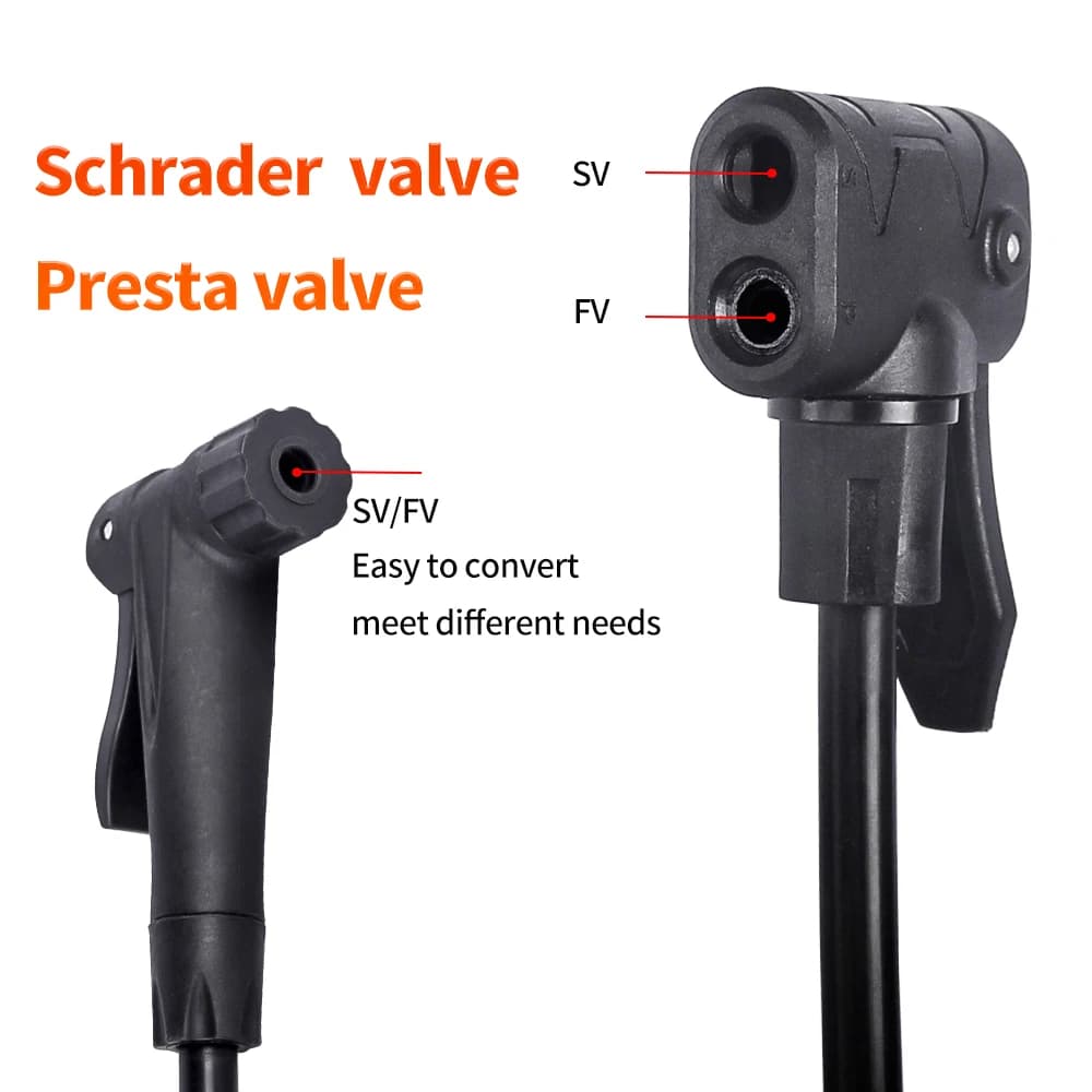 ROCKBAO Pompa da bicicletta 230PSI Pompa da moto ad alta pressione Parti della bici Pneumatico da strada Pompa ad aria Valvola Schrader Presta Pompa per bici elettrica