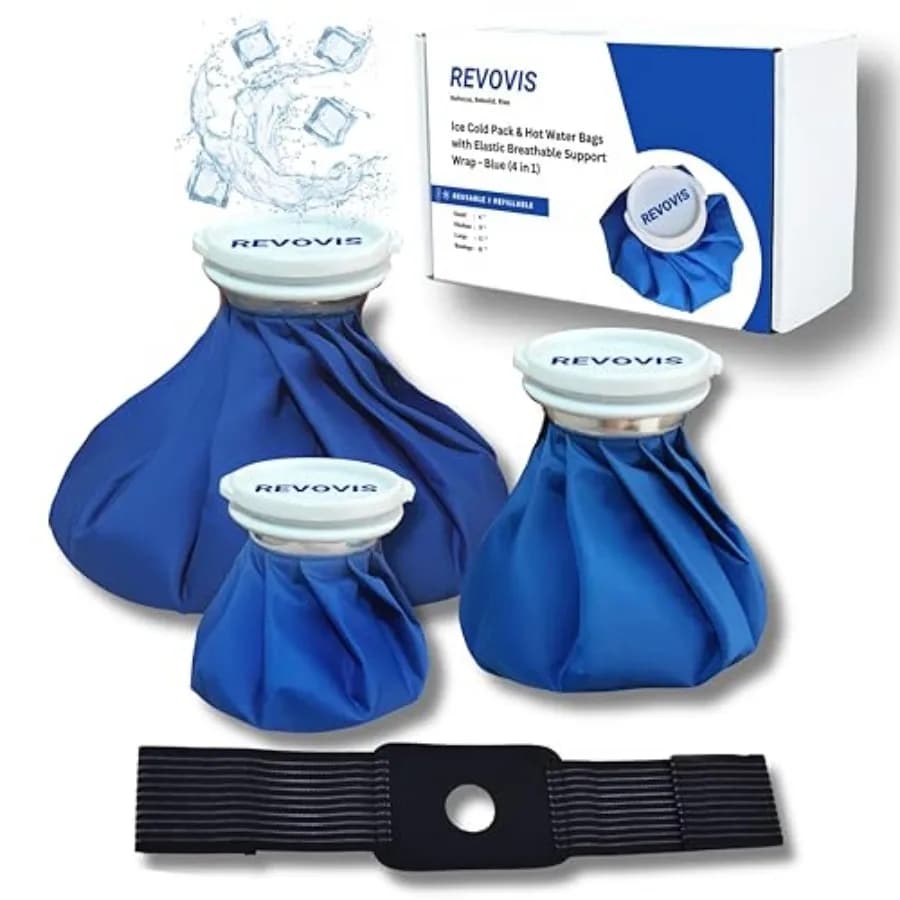 Ice Cold Pack Reusable Ice Bags Hot Water Bag for Injuries, Hot and Cold Therapy and Pain Relief with Elastic Breathable Suppor