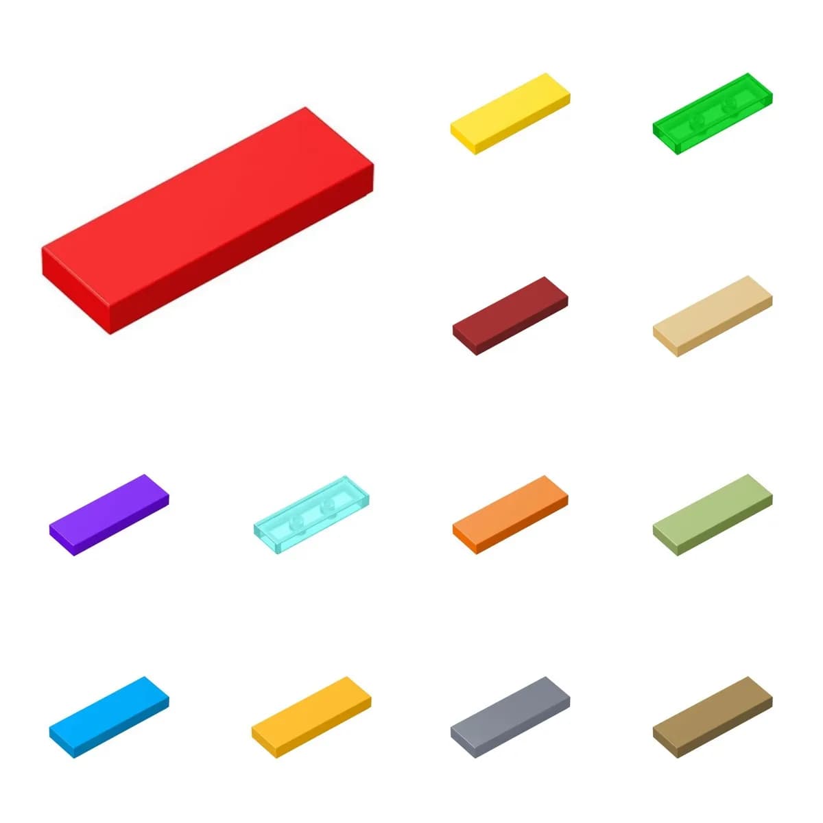 50 pz 63864 Liscio 1x3 Punti Sottile Figura Edifici Blocchi Giocattoli Per I Bambini Compatibile Educativo Formato Creativo Regalo FAI DA TE MOC