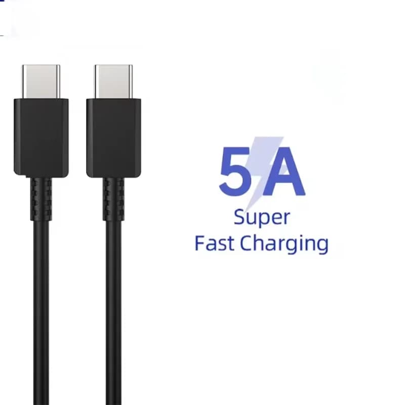 Cavo di ricarica rapida USB C doppio 5A 45W PD per S24 Ultra Samsung S22 S23 S21 Note20 A55, caricatore rapido tipo C, cavo dati.