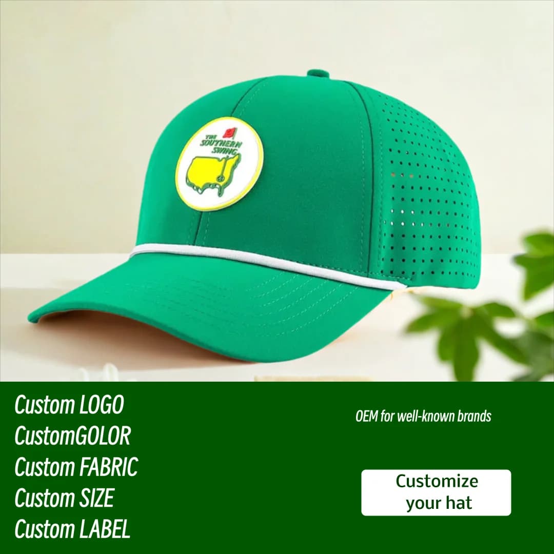 Cappello da campeggio traspirante impermeabile da uomo Berretto da baseball di colore verde Berretto da golf per camionista