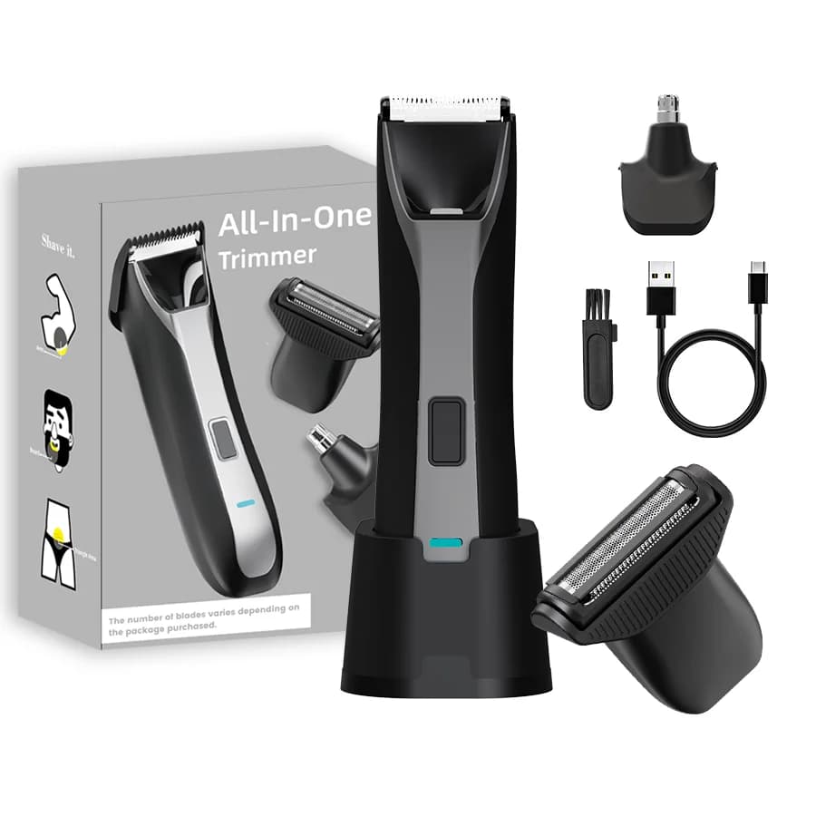 Manscape Body Hair Trimmer for Men, 3 in 1 Body Hair Trimmer with Groin Shaver, Nose Hair Trimmer ,Wet/Dry