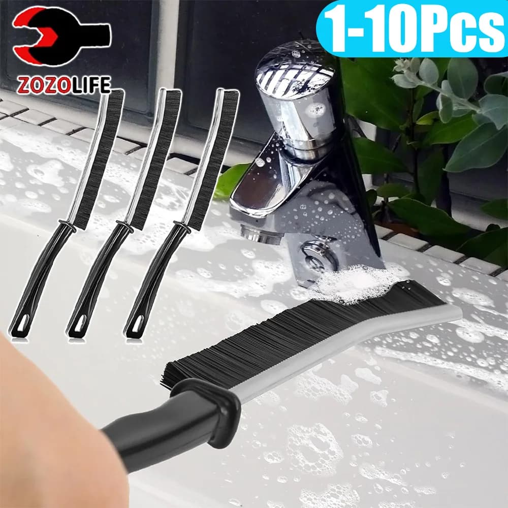Spazzola per la pulizia delle fessure con setole rigide, spazzola per la pulizia delle piastrelle, del bagno, della cucina e del WC con setole angolate rigide.