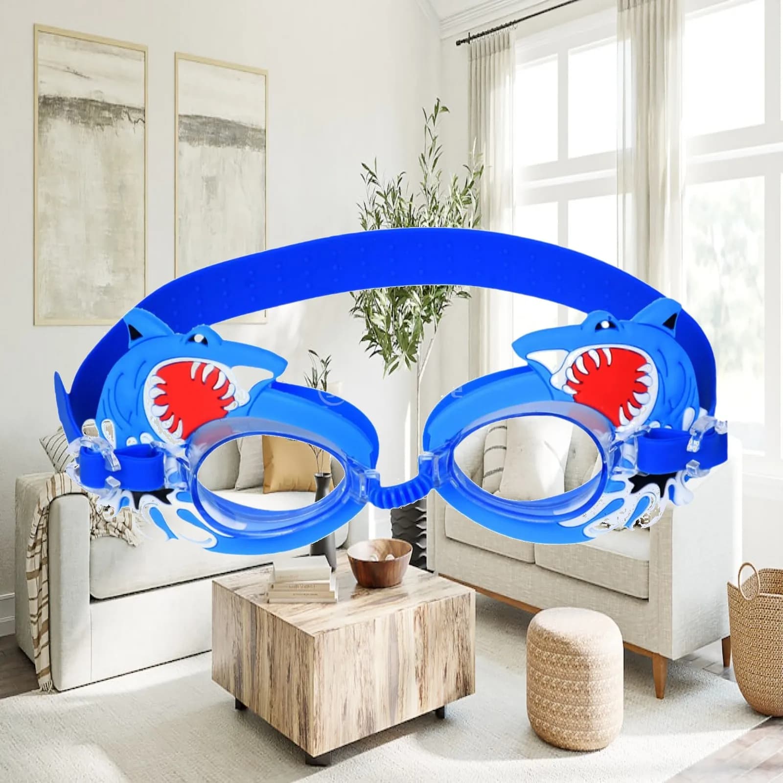 Kids Swim Goggles Silicone Anti Fog Protection Swimming Glasses Waterproof Adjustable Strap for Pool Diving