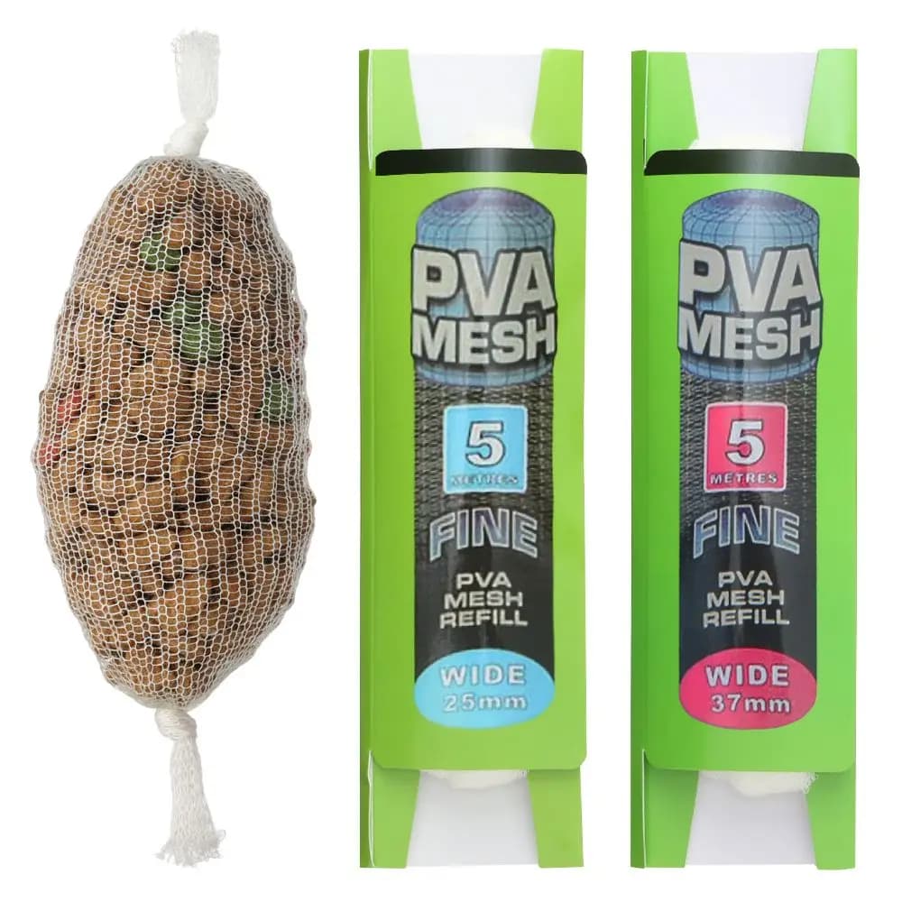 5M/20M 25mm 37mm 44mm Soluble PVA Mesh Refill Carp Fishing Feeder Water Soluble Sack Bait Wrap Bags PVA Bag Fishing Accessories