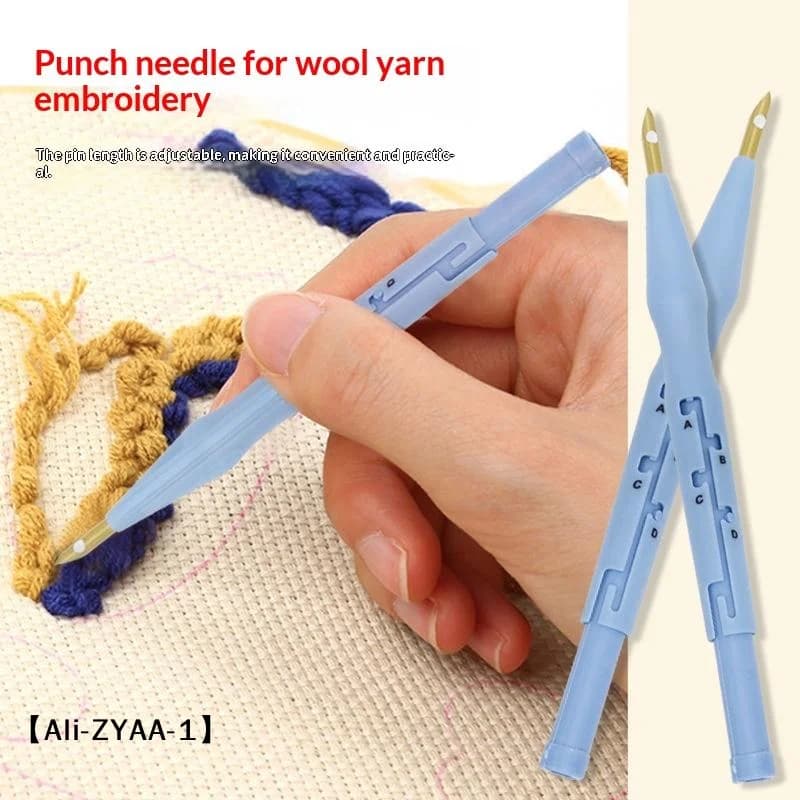 【A】Embroidery Kit Punch Needle Stitching Tool Magic Embroidery Needle Pen Weaving Tool Knitting Sewing Tools For DIY