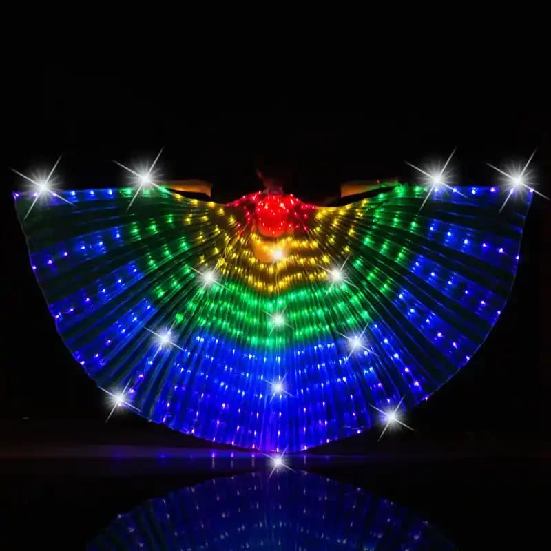 LED Isis Dance Wing Light Up Fairy Wings Party Carnival Supplies Bambino adulto Ali d'angelo Danza del ventre Costume da spettacolo teatrale