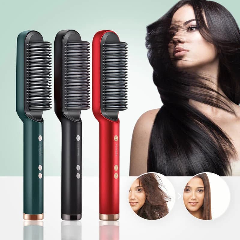 Hair plate hot comb iron curling hair hairstyles electric smoothing comb Multi-speed brush hair iron curler 2023 hot sale