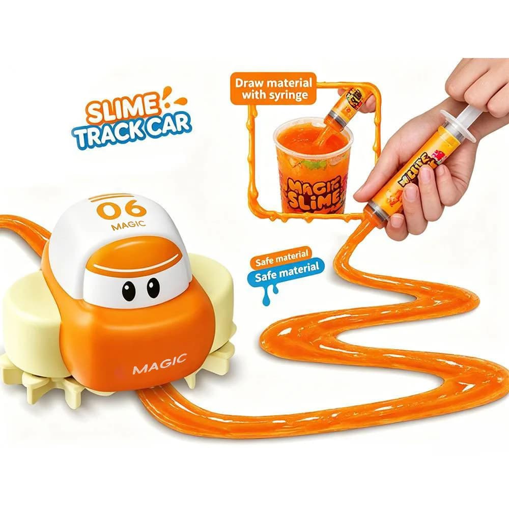 Magic Slime Track Car Electric Changeable Route DIY Crystal Slime Kit Creative Fun Toy for Boys Girls Kids Birthday Holiday Gift