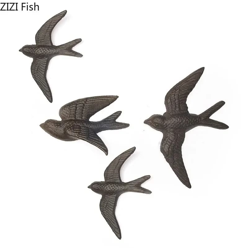 Swallow Wall Decoration Cast Iron Ornament Handicrafts Hanging Crafts Decorations Garden Courtyard Retro Wind Chime Art Statue