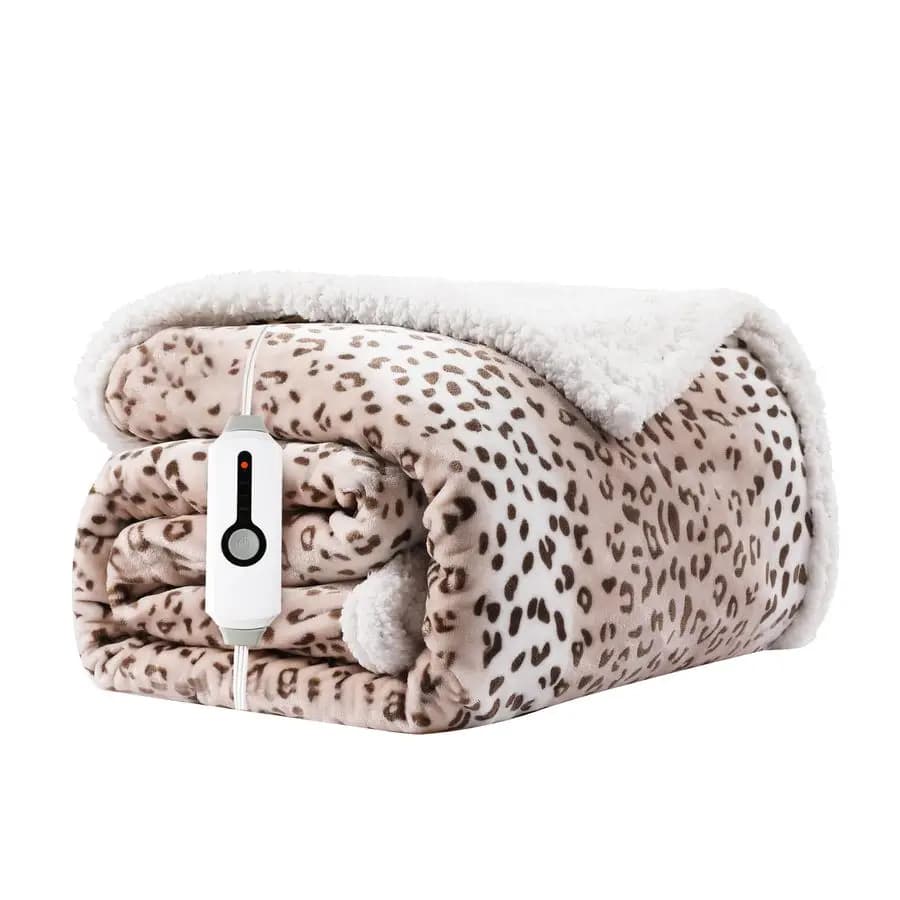 Coperta Elettrica Riscaldata 72x84 Full Size in Microplush e Tessuto Sherpa, Riscaldamento Rapido, 4 Livelli di Calore e 10 Ore di Autonomia
