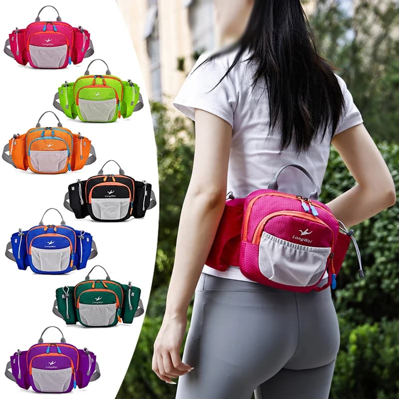 Marsupio sportivo Marsupio leggero da escursionismo con bottiglia d'acqua Marsupio da ciclismo da corsa all'aperto Marsupio da cintura portatile